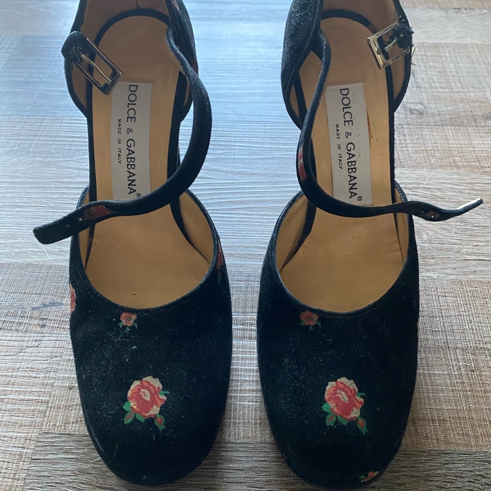 Dolce & Gabbana Floral Mary Jane Heels
